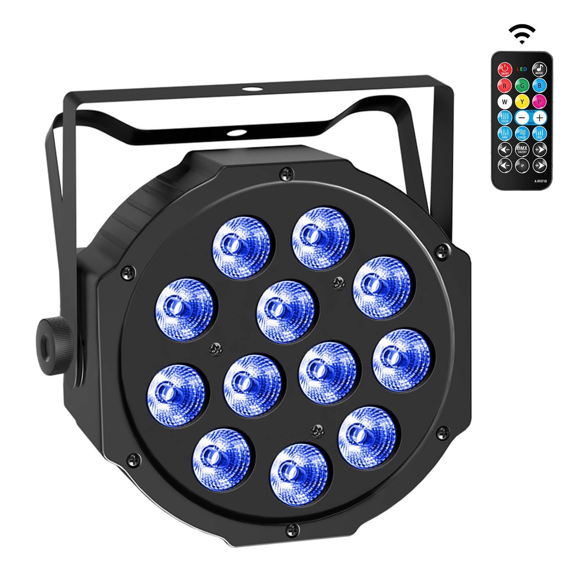 热销遥控12颗4w全彩染色帕灯婚庆声控七彩led气氛闪光灯舞台灯光