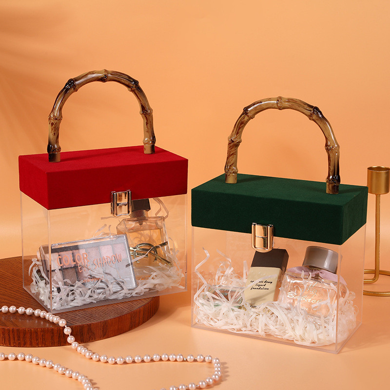 轻奢伴手礼盒 创意竹节亚克力商务节日包装盒 手提生日礼物盒