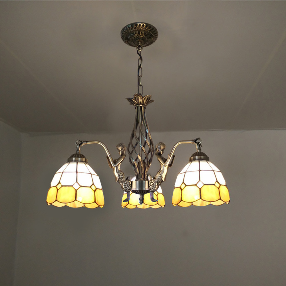 蓝色灯具风格吊灯定蒂凡尼酒店非标工程大厅客厅制地中海