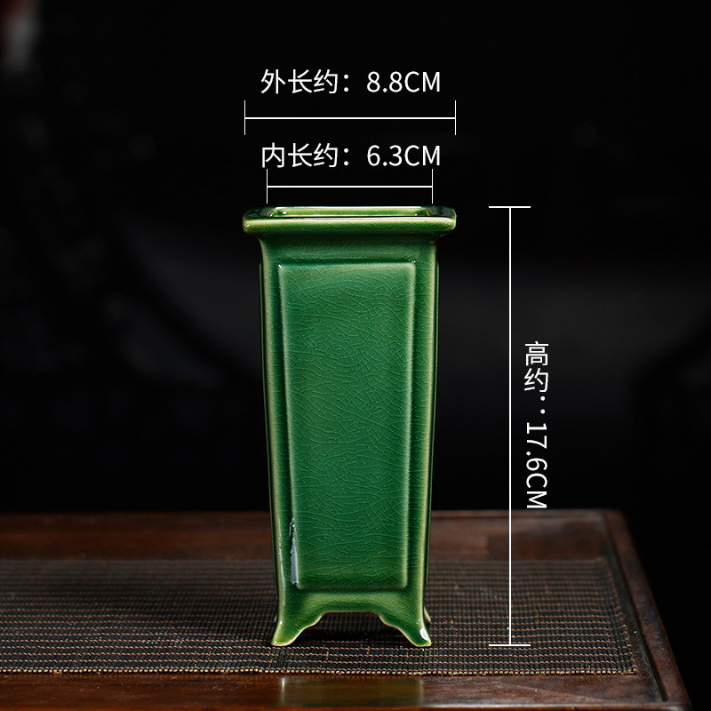 宜兴紫砂花盆粗陶高签筒奎面简约复古高脚兰花盆悬崖桩