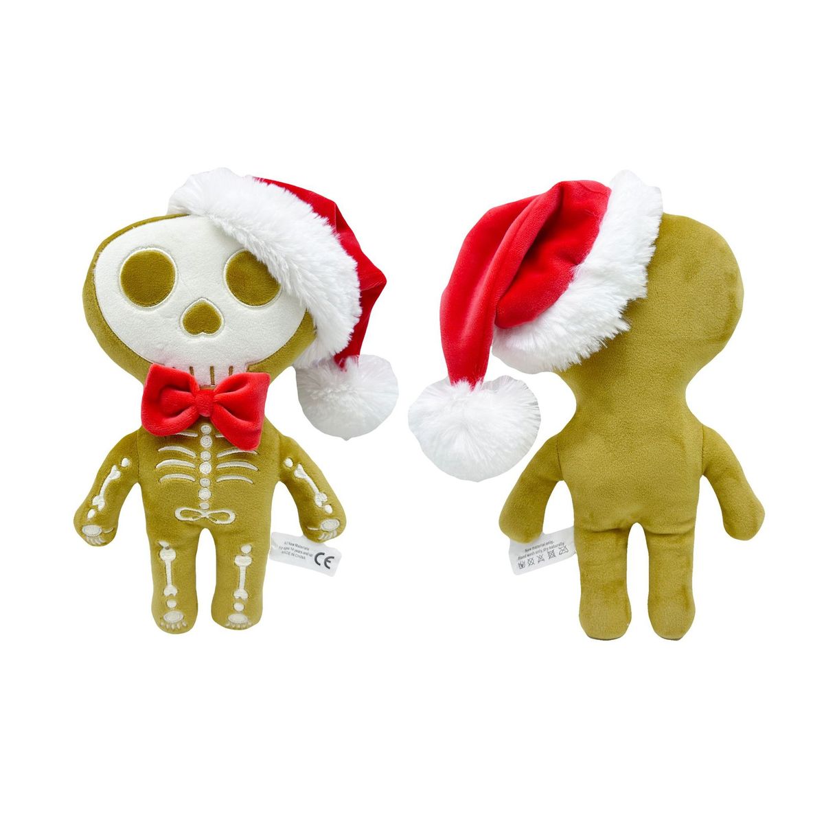 新品Zombie Skeleton Plush万圣节圣诞节骷髅姜饼人毛绒公仔玩偶