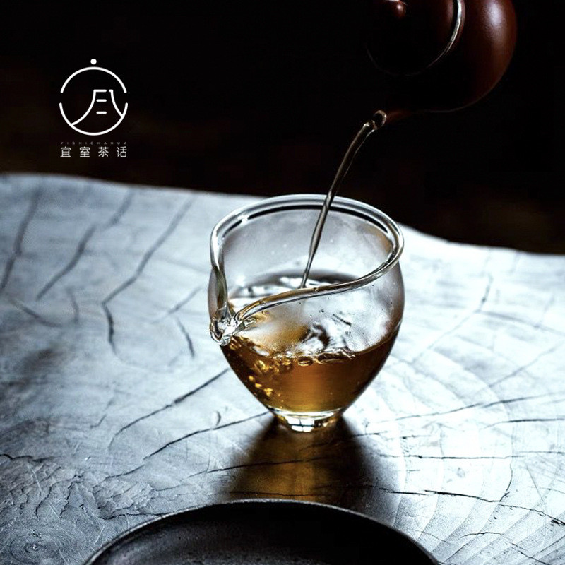 宜室茶话手工玻璃公道杯茶海小壶茶具分茶器高硼硅耐热手抓公道杯