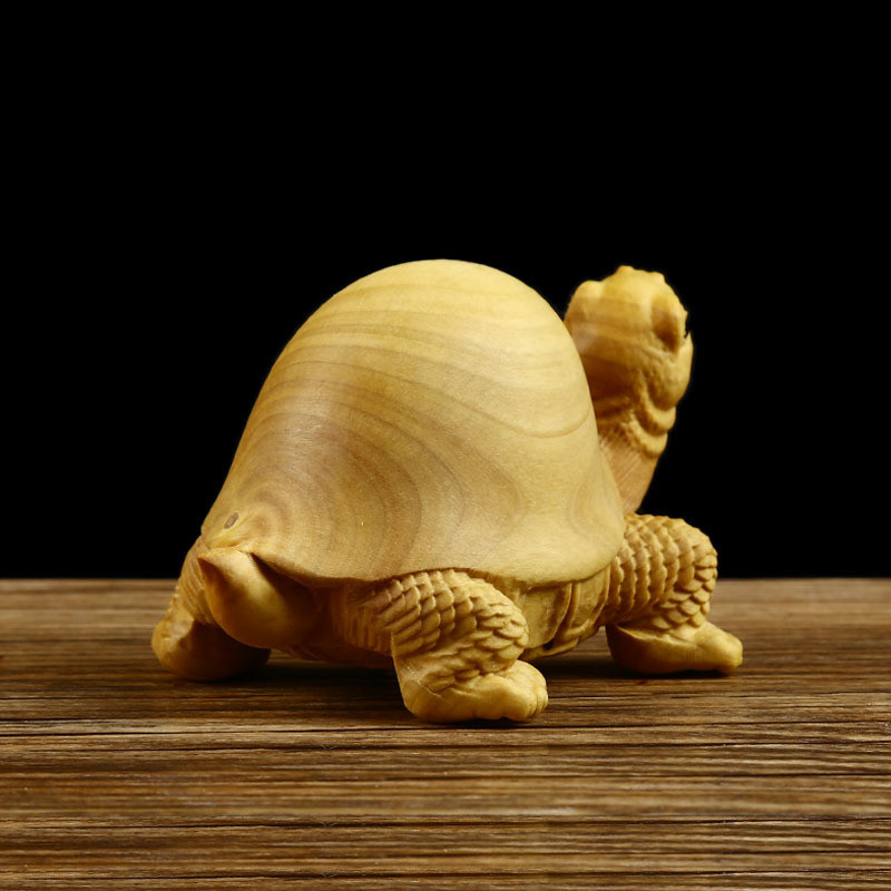 小叶黄杨木雕乌龟手把件木质富甲一方茶宠摆件文玩把玩雕刻工艺品