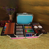 美术工具水彩笔145件套装 铝盒绘画笔儿童书法画画学习用品水彩笔