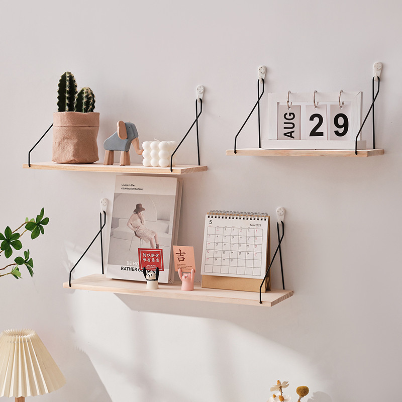 免打孔墙上置物架搁板壁挂简约现代客厅装饰收纳铁艺墙壁卧室书架