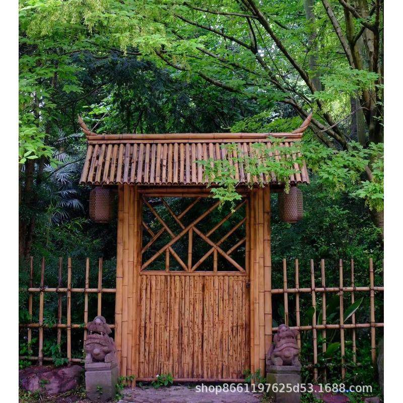 大型竹建筑竹长廊竹房子竹屋竹竹异形竹建筑户外异形竹编花架建筑