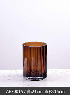 现代轻奢玻璃花瓶 创意艺术花器摆件插干花水培餐桌摆件批发ins风