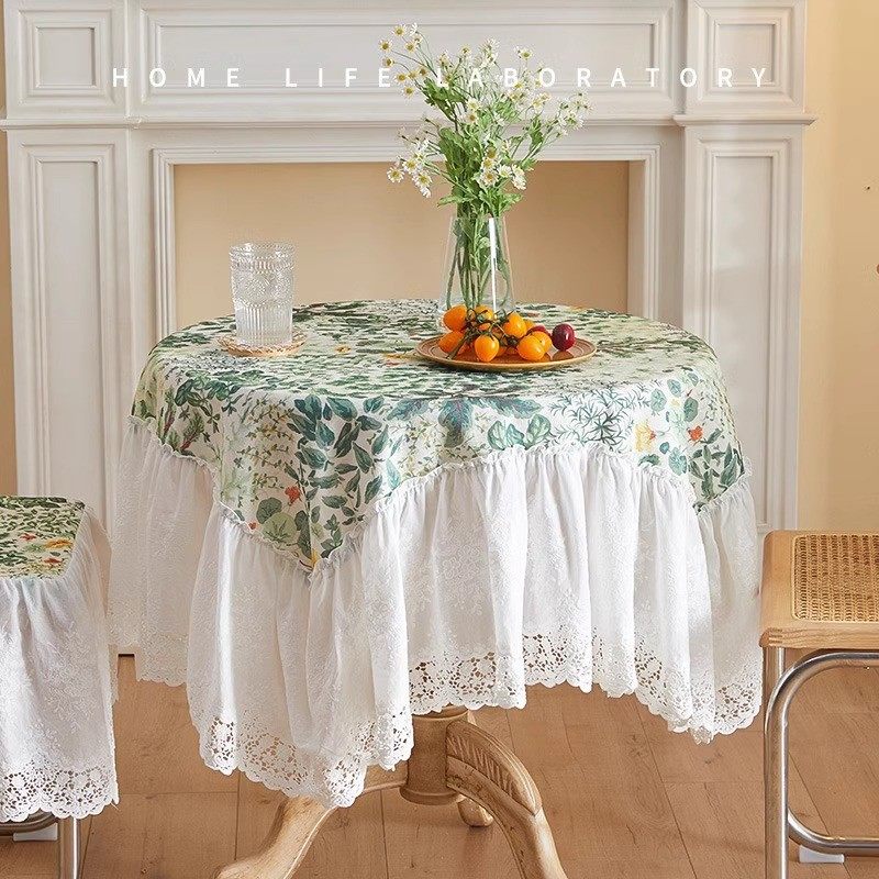 田园碎花圆桌布台布茶几边几布蕾丝花边餐桌布抽褶任意尺寸,办公设备/耗材/相关服务,3D打印机配件,淘宝优惠券,粉丝福利购,淘宝优惠卷