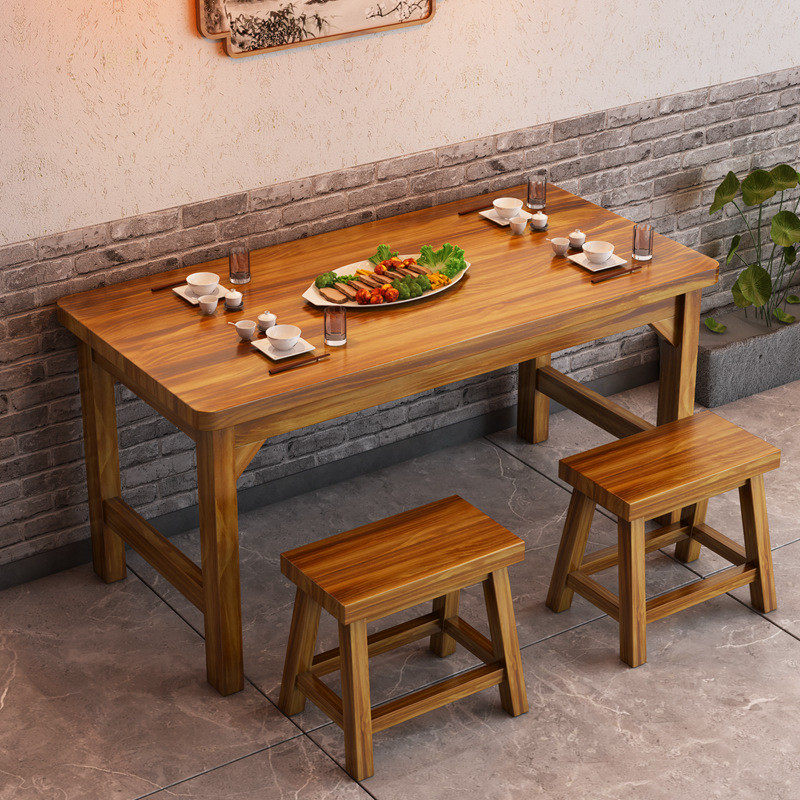 实木碳化饭店桌椅火锅面馆小吃店烧烤圆桌饭馆大排挡快餐桌椅4,住宅家具,实木餐桌,淘宝优惠券,粉丝福利购,淘宝优惠卷