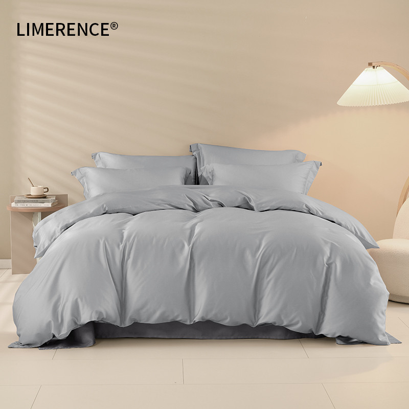 ?100磨毛天丝棉四件套轻支兰精天丝长绒棉套件