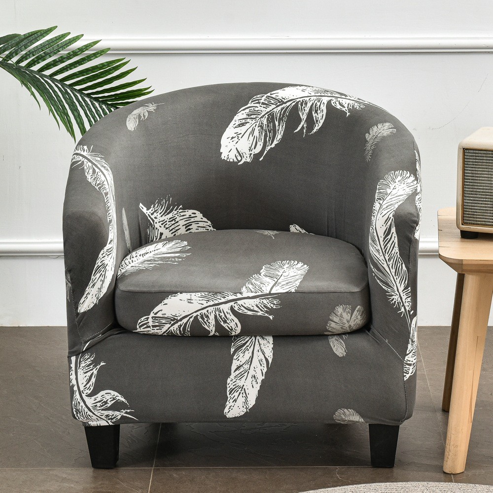 新款弹力美式椅子套单人沙发套全包半圆网吧套酒客房凳咖啡厅