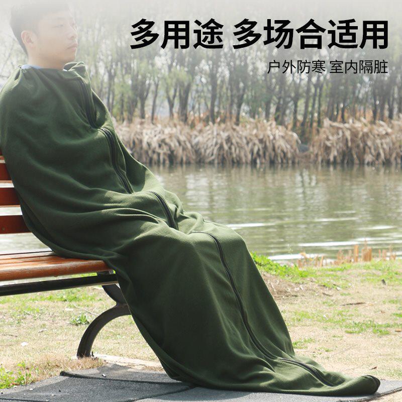 户外露营超轻信封式双面抓绒睡袋成人旅行睡袋午休毯酒店隔脏内胆