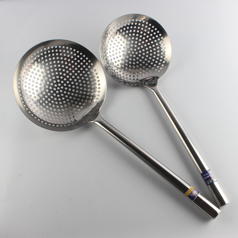 ll钢柄漏勺不锈钢大油鼓漏沥水面条捞饺子过滤网油捞菜勺厨房小