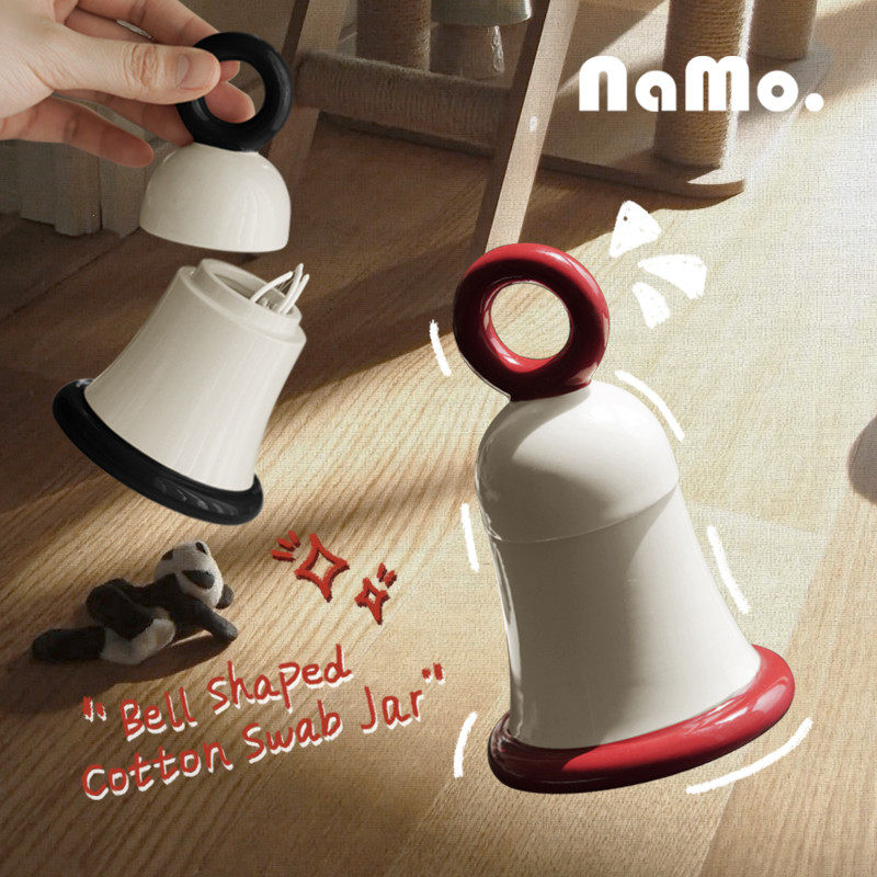 纳茉【铃铛】陶瓷牙签收纳盒棉签罐家用客厅高颜值个性可爱牙线罐,收纳整理,牙签盒,淘宝优惠券,粉丝福利购,淘宝优惠卷