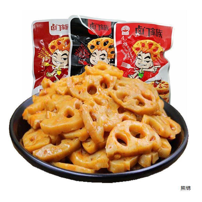 新货卤门家族脆藕片莲藕麻辣下饭菜黑鸭味卤藕即食零食小吃休闲食