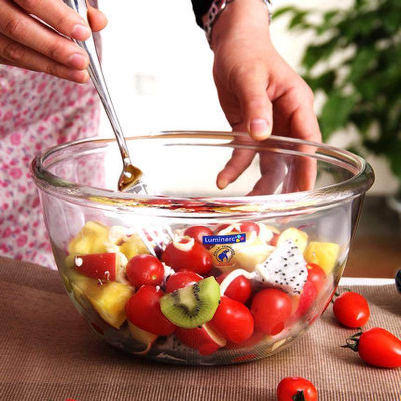 乐美雅进口钢化玻璃碗和面盆打蛋碗沙拉碗拌馅盆蛋糕烘焙西点碗