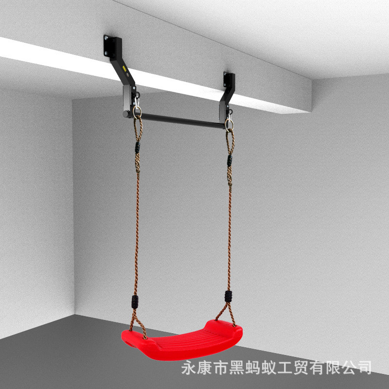 热销东际s架大底座横梁侧装引体向上单杠墙体壁挂秋千单杆型家用
