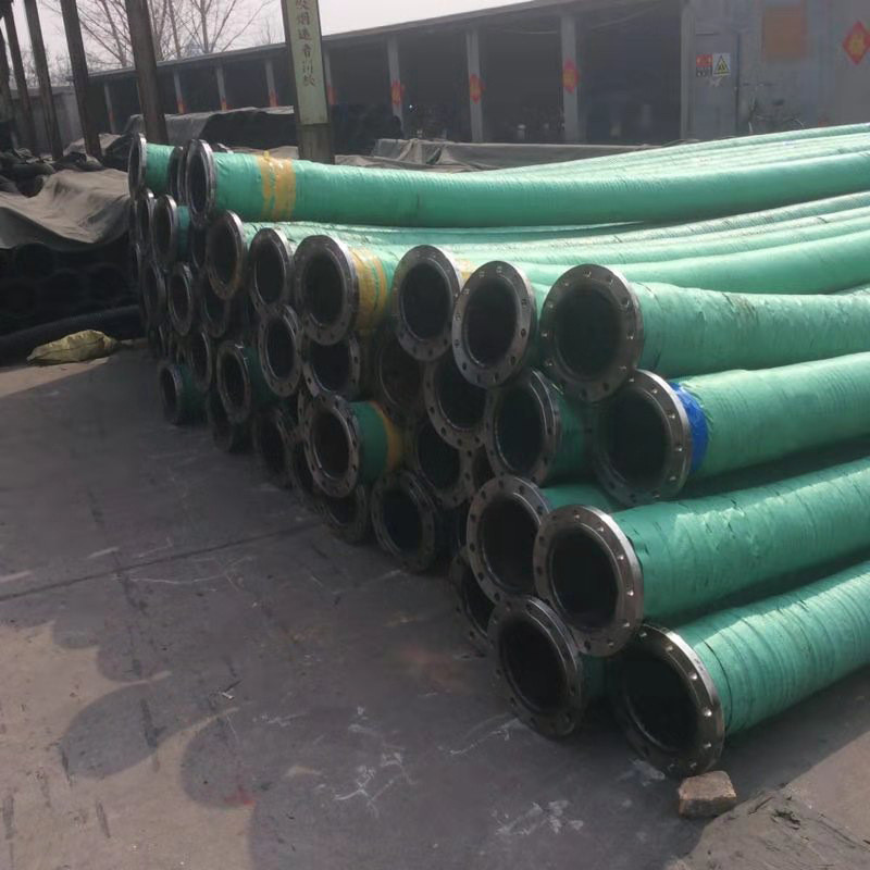 热销法兰大口径吸排水管大口径螺旋钢丝吸水管耐磨橡胶管