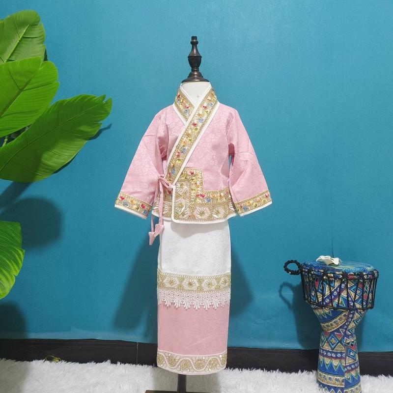 傣族舞蹈服小朋友女旅游民族风套装儿童傣族服装女旅游拍照