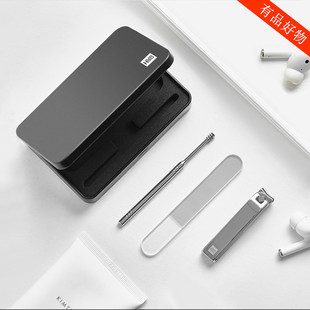 火候防飞溅指甲刀4件套修指甲锉剪钳不锈钢美甲四环挖耳勺套装