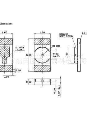 热销ltst-c21rtgkt翠绿1206内凹透镜绿色灯珠绿光贴片led发光二极