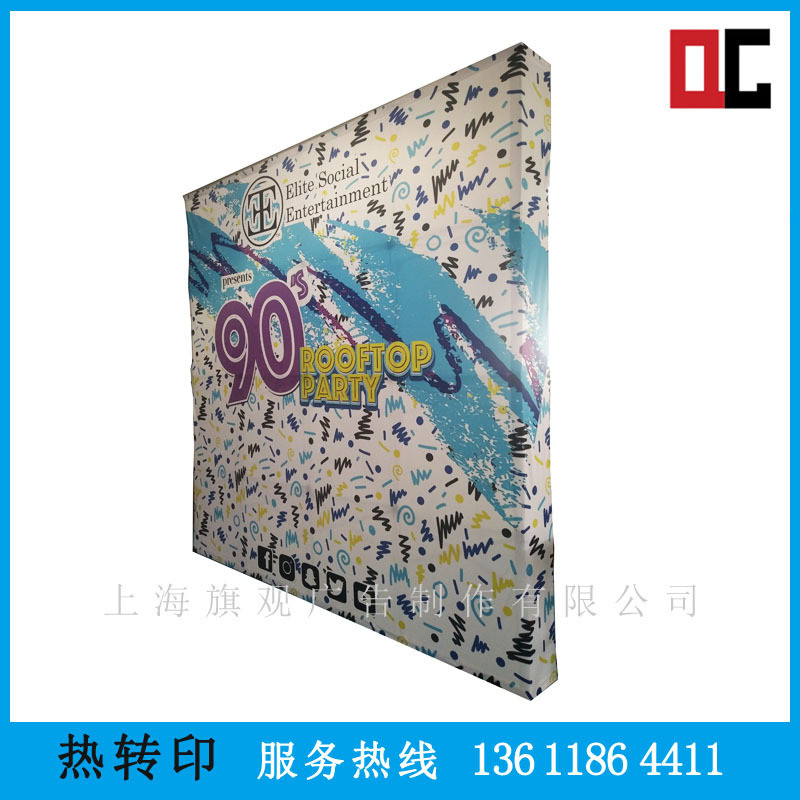 上海铝合金魔术贴热转印厂家布拉网展架方管铁勾拉网架画面