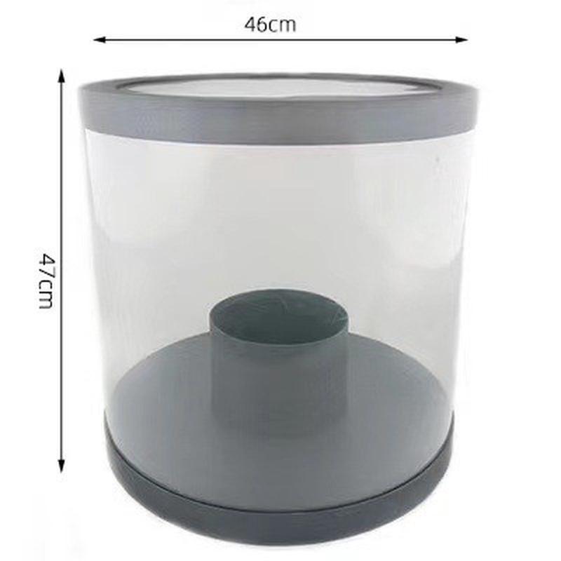 情人节圆形花盒大号透明pvc全景花盒韩式花艺超大花桶花束熊包装