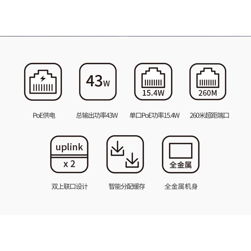 迅捷水星MS06CP6口POE供电交换机监控集线无线AP供电交换机FS06CP