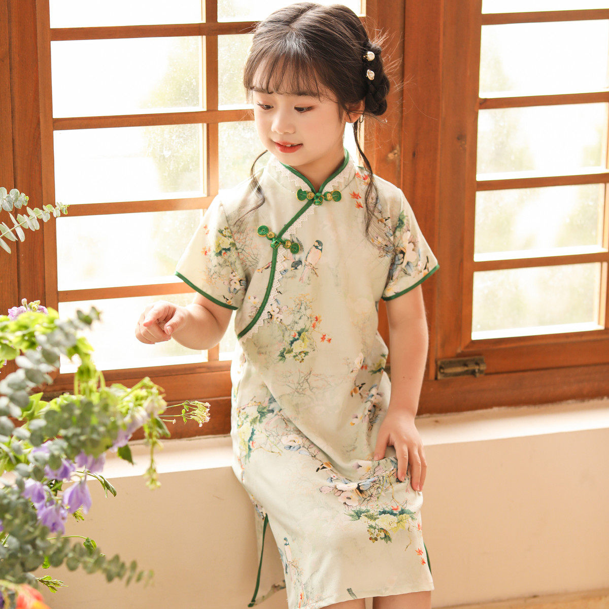 裙夏季2024新款儿童新中式女大童小女孩国风夏,童装/婴儿装/亲子装,旗袍,淘宝优惠券,粉丝福利购,淘宝优惠卷