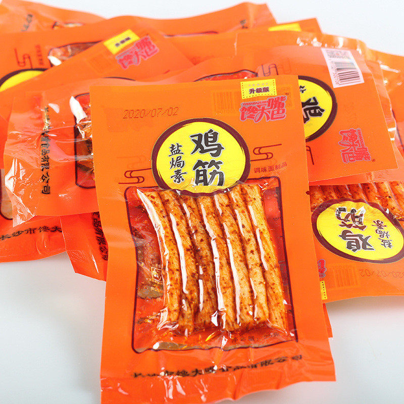 新货怀旧盐焗素鸡筋 麻辣熟食辣片零食品素牛筋豆筋童年怀旧辣条