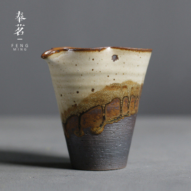柴烧茶海日式茶道公道杯手拉胚陶瓷匀杯干泡茶茶海