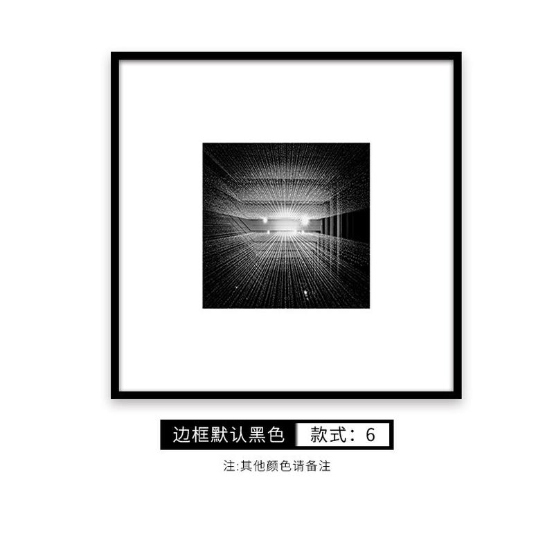 摄黑白摄影组合装饰画几何抽象线条建筑楼梯工业风挂画现代影画图片