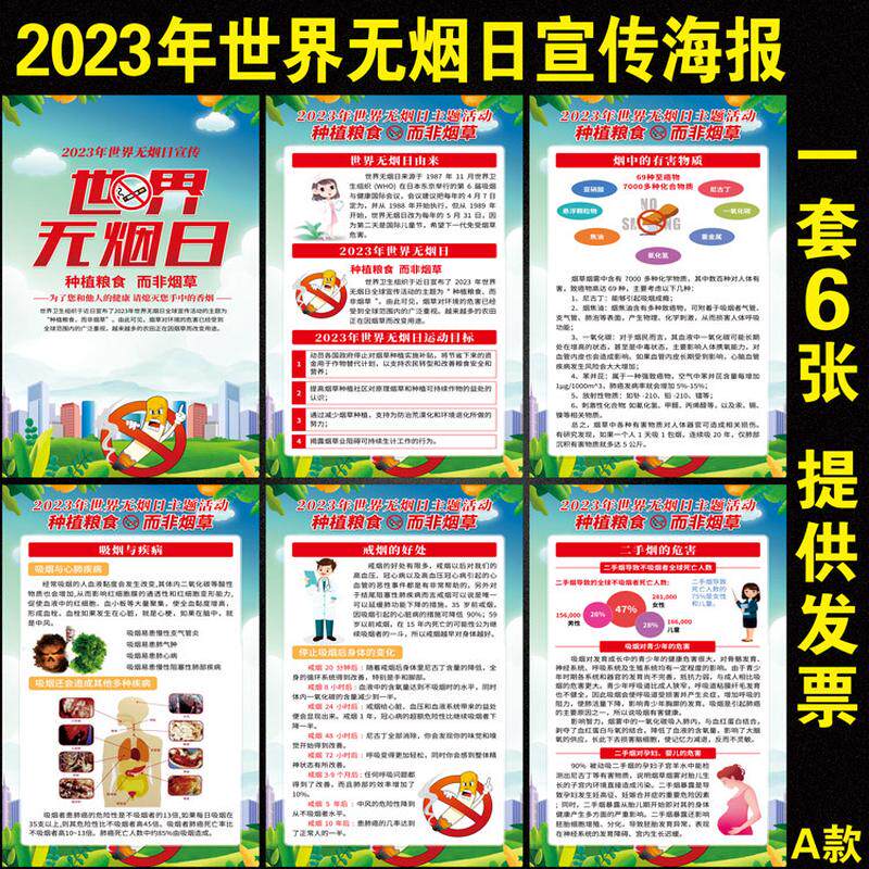 2025年世界无烟日主题宣传海报吸烟有害健康挂图禁烟知识宣传展板