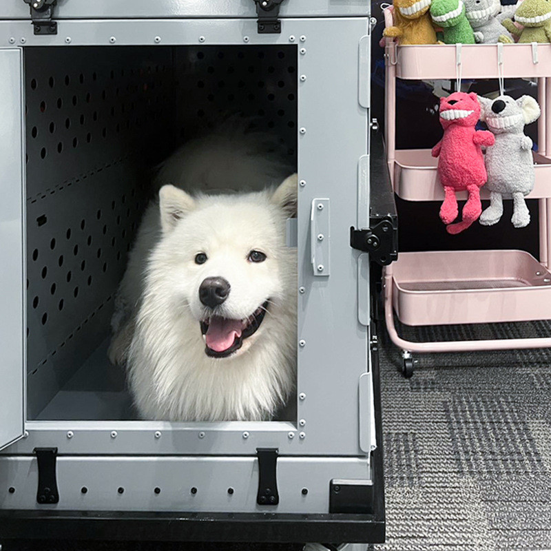 便携狗笼铝合金中大型犬狗笼子折叠宠物车载笼野营旅行狗狗笼子