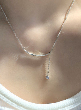 999纯银流苏微笑项链女轻奢小众设计2025新款爆款毛衣链生日礼物