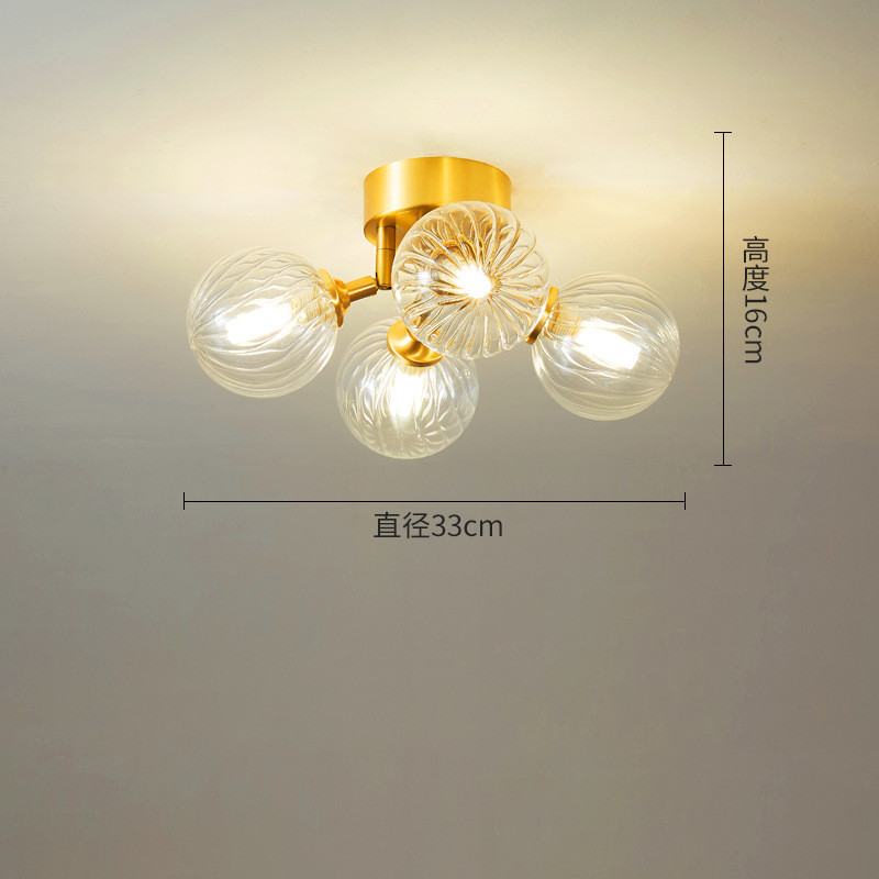 阳台轻奢全铜吸顶灯后现代简约温馨创意书房间玄关北欧主卧室灯具