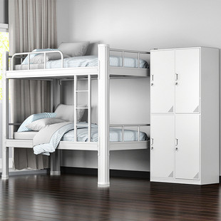 热销上下铺铁架床双层宿舍高低铁床铁艺学校公寓双人床员工高低型