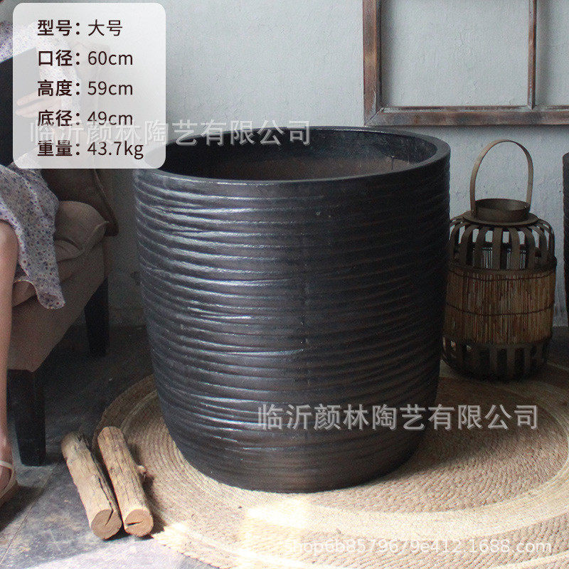 超大花盆大口径陶盆陶瓷大大号陶缸盆粗陶盆盆栽树盆景观大码粗盆