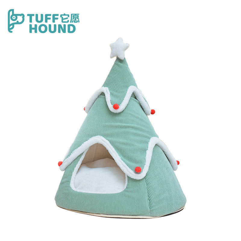 tuffhound圣诞树保暖窝狗窝暖窝垫猫咪帐篷宠物睡觉休息猫窝冬季