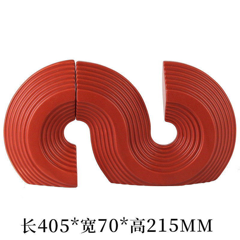 简约现代抽象艺术s型装饰摆件客厅样板房博古架卧室书房书挡饰品