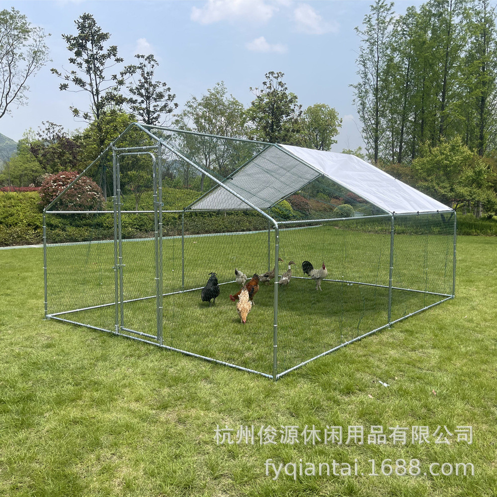 热销3x4x2m跑镀锌管鸡跑笼宠物窝家禽饲养围笼兔笼子鸡大型笼子