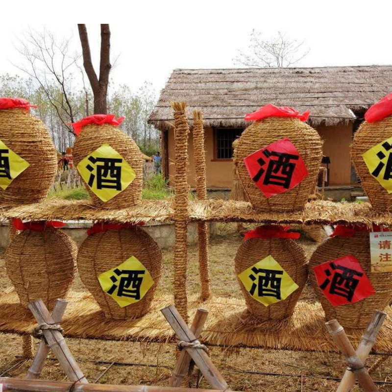 稻草摆件制作手工编织动物人物农耕文化小品造型雕塑草编卡通藤编