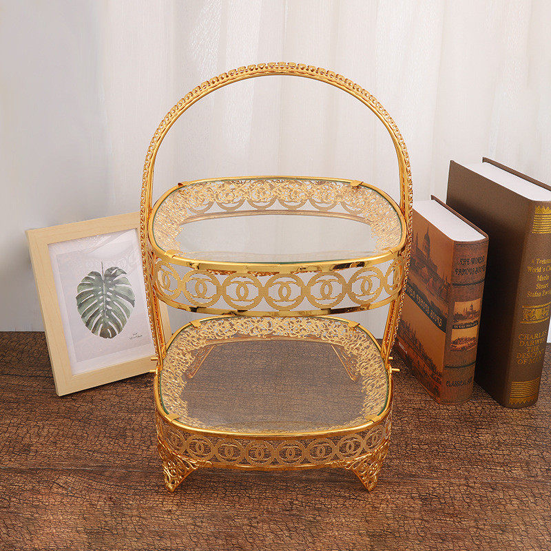 欧式家用双层方形铁艺水果盘优雅水果托盘提篮客厅桌面水果盘子,标准件/零部件/工业耗材,车间地垫,淘宝优惠券,粉丝福利购,淘宝优惠卷