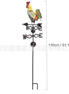 铁艺花插风向标 做旧园艺插件 花园装饰公鸡 园艺杂货