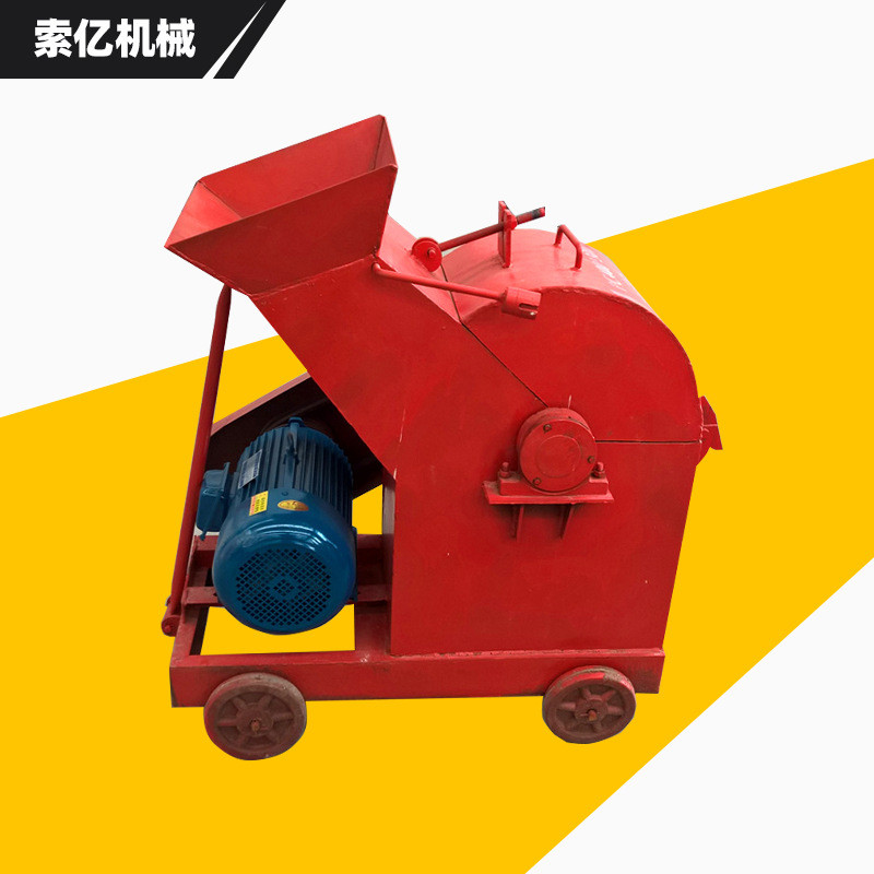 移动锤式建筑垃圾破碎机锰钢锻打锤头小型酒瓶玻璃锤式破碎机