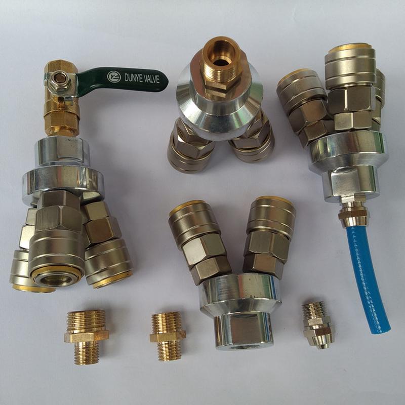 气动C式自锁快速接头气管圆三通二通插爪工具气泵空压机快插配件