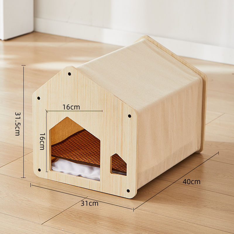 帐篷夏季宠物猫窝四季通用猫咪屋房子送凉席半封闭猫狗通用款包邮