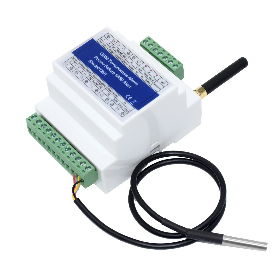 GSM2G/3G/4GT201远程检测温度电源状态继电器SMS短信电话报警器