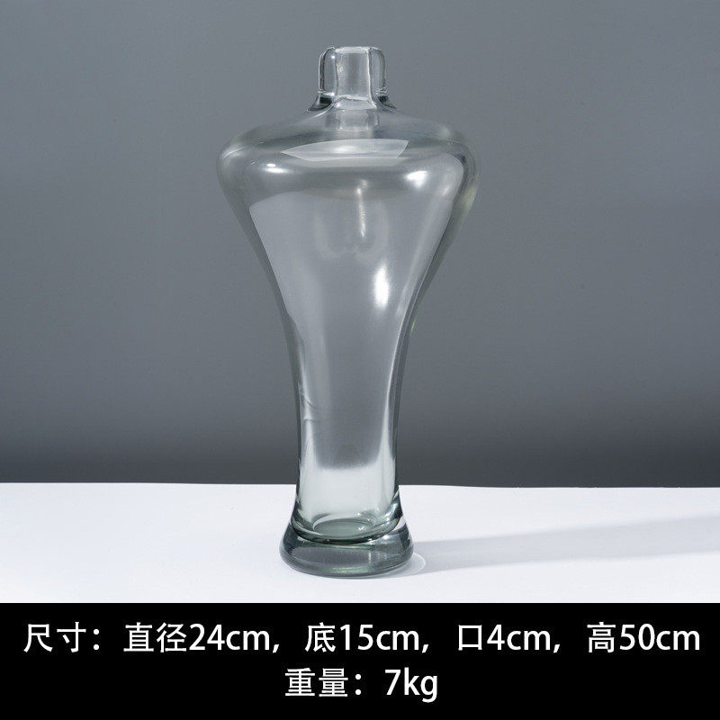欧式简约透明花瓶玻璃瓶插花桌面小口径大号瓶子家居软装摆件批发