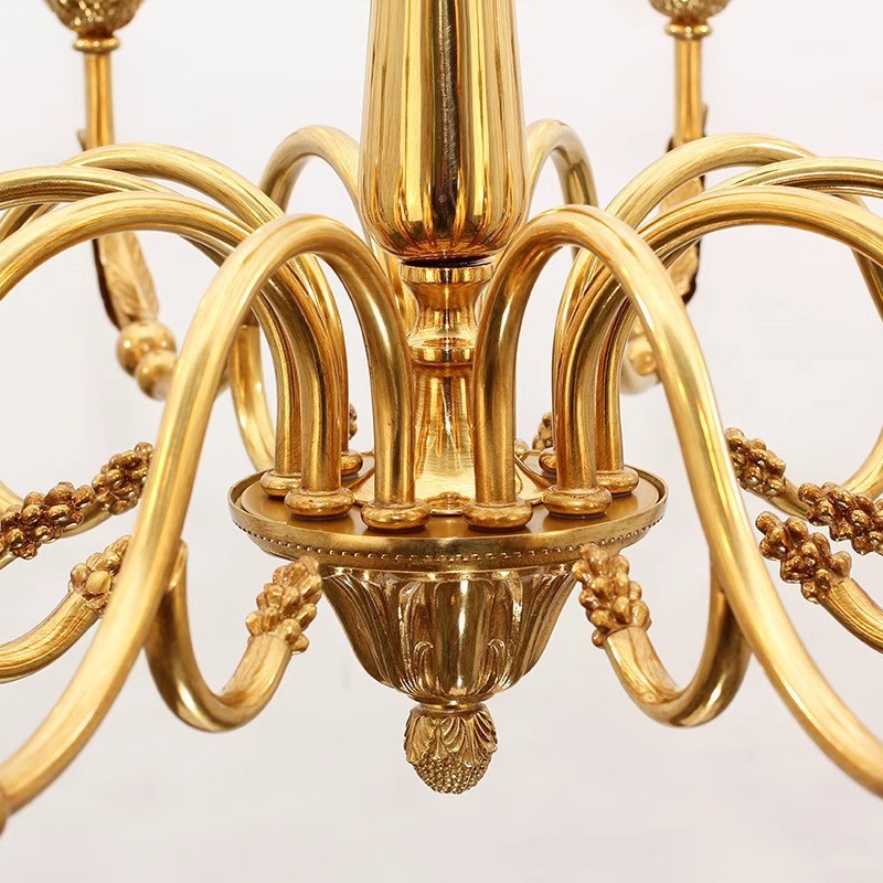 全铜极简餐厅灯欧式法式法式复古美式轻奢吊灯简约别墅客厅吊灯